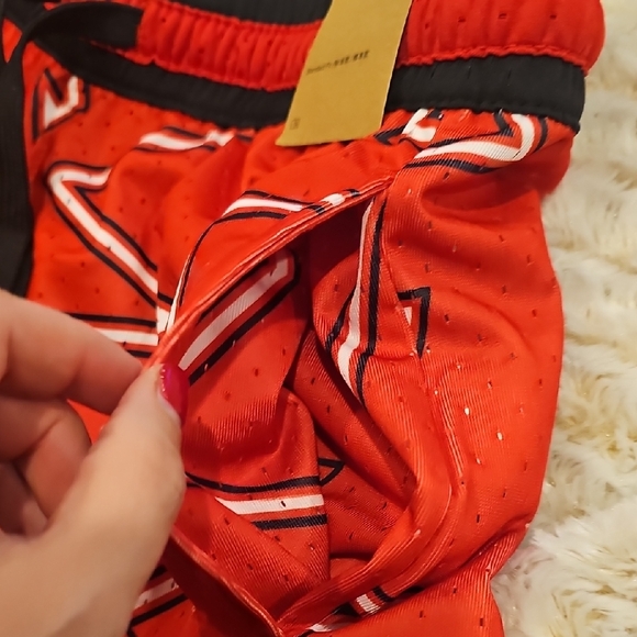 Red and Black Men's Athletic Shorts - Picture 4 of 9